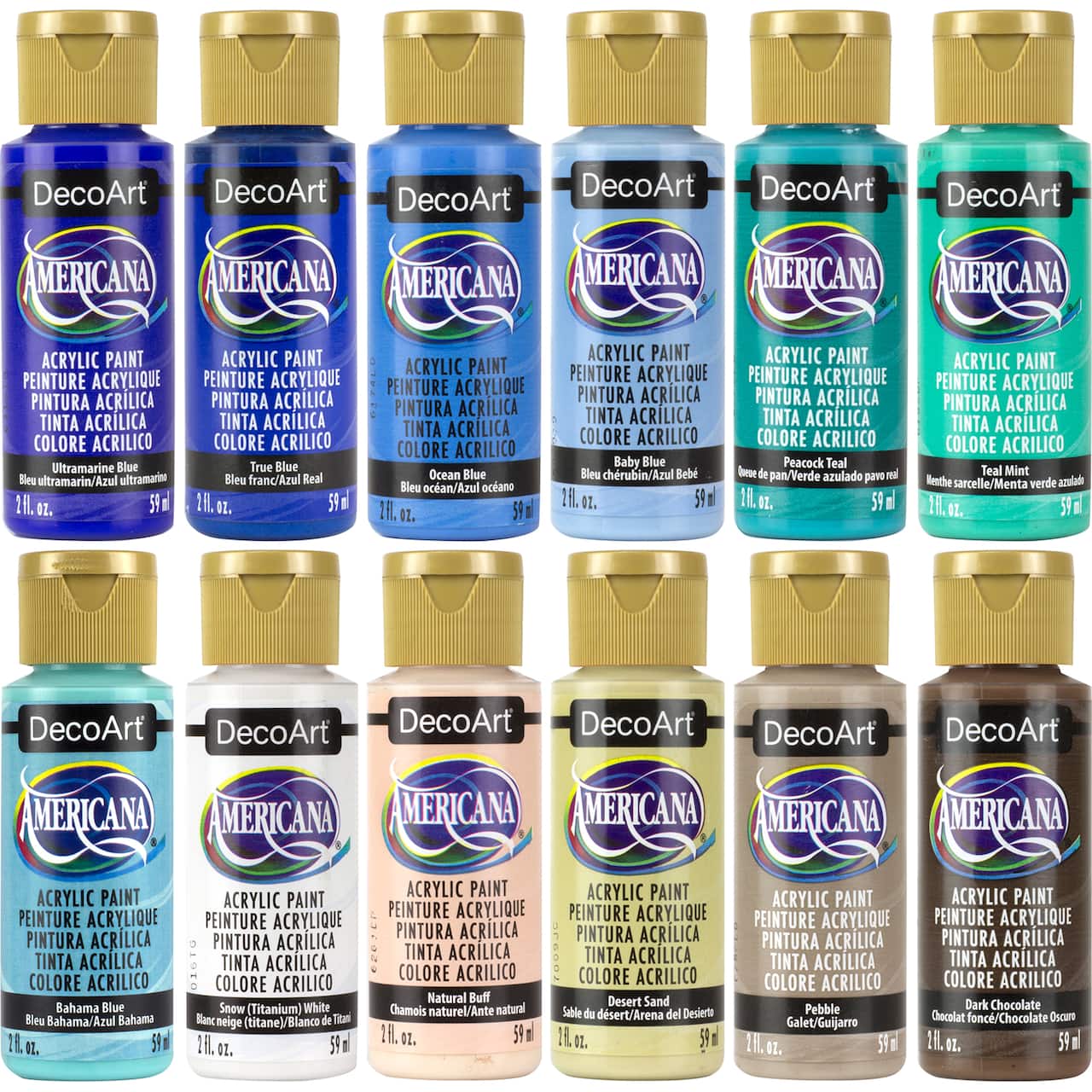 DecoArt® Americana® Coastal 12 Color Acrylic Paint Set